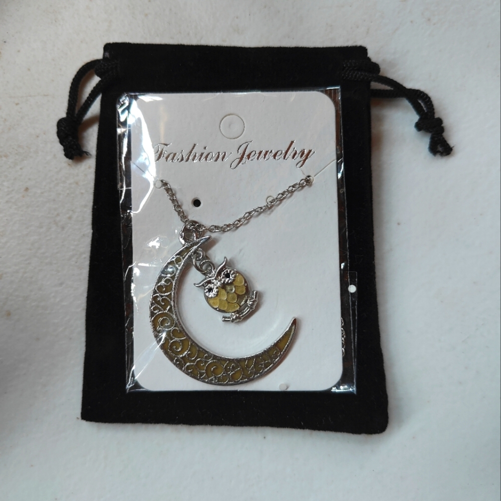 Owl Crescent 🌙 Moon Necklace